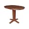 International Concepts 36 in. Solid Wood Round Top Pedestal Table w/12 in. Leaf-36.1 in.High-Dining Height, Distressed Oak K42-36RXT-23B-36 - alternate 4
